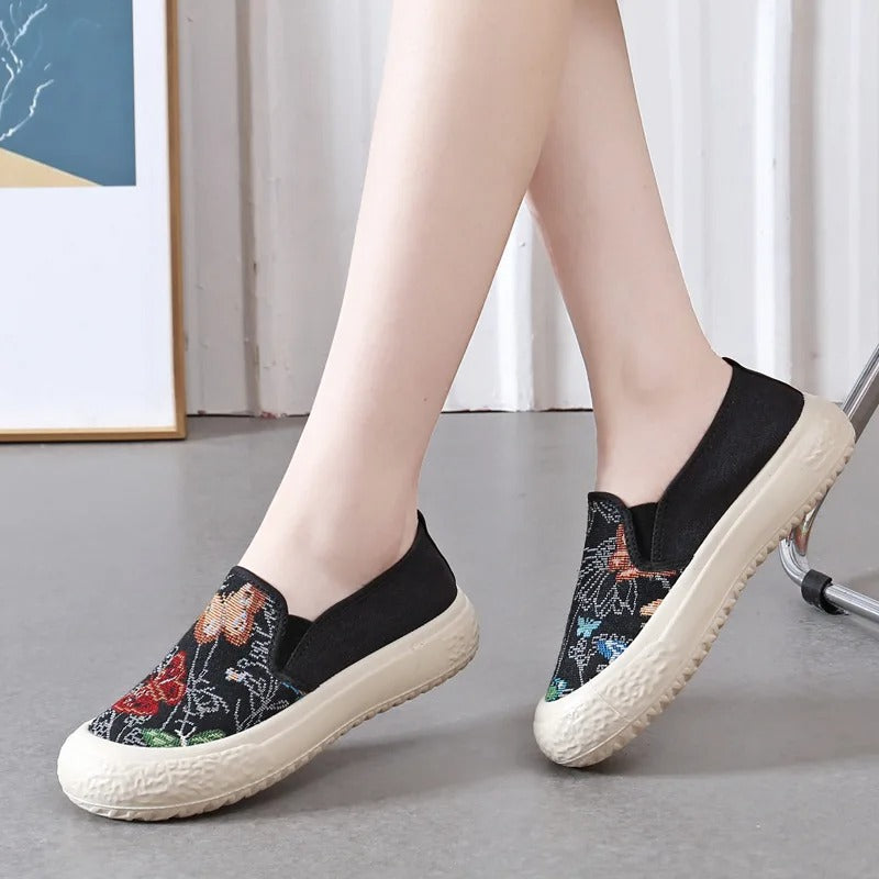 Butterfly Vulcanize Platform Sneakers For Women