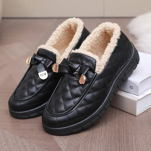 Denim Faux Fur Loafers main image 0