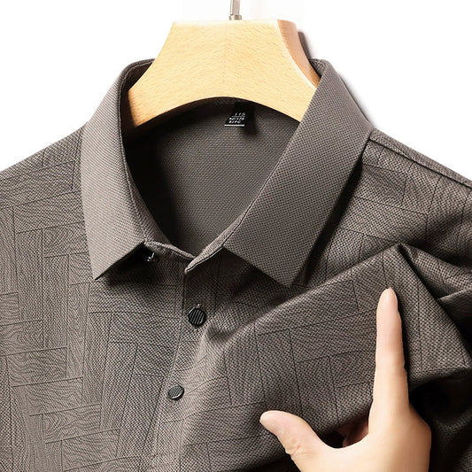 Men’s Breathable Patterned Polo Shirt