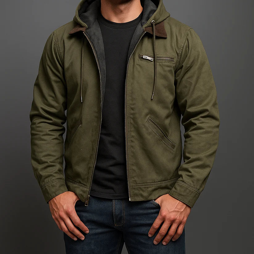 Men’s Cotton Fleece-Lined Utility Jacket