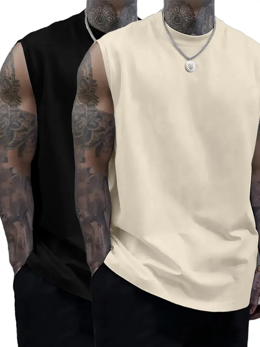 Men’s Sleeveless Crew Neck Casual Tank Top