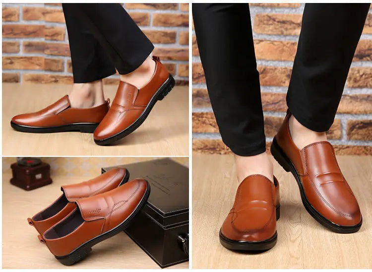 Men's Business Leather Shoes: British Style & Comfort