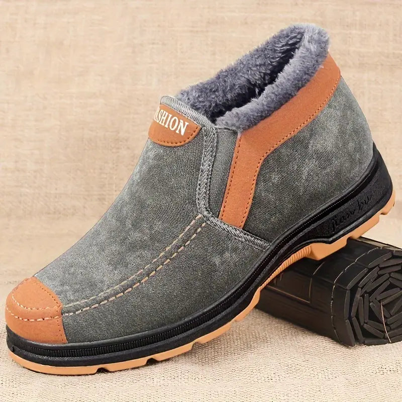 Men's Casual Fleece Slip-On Snow Boots