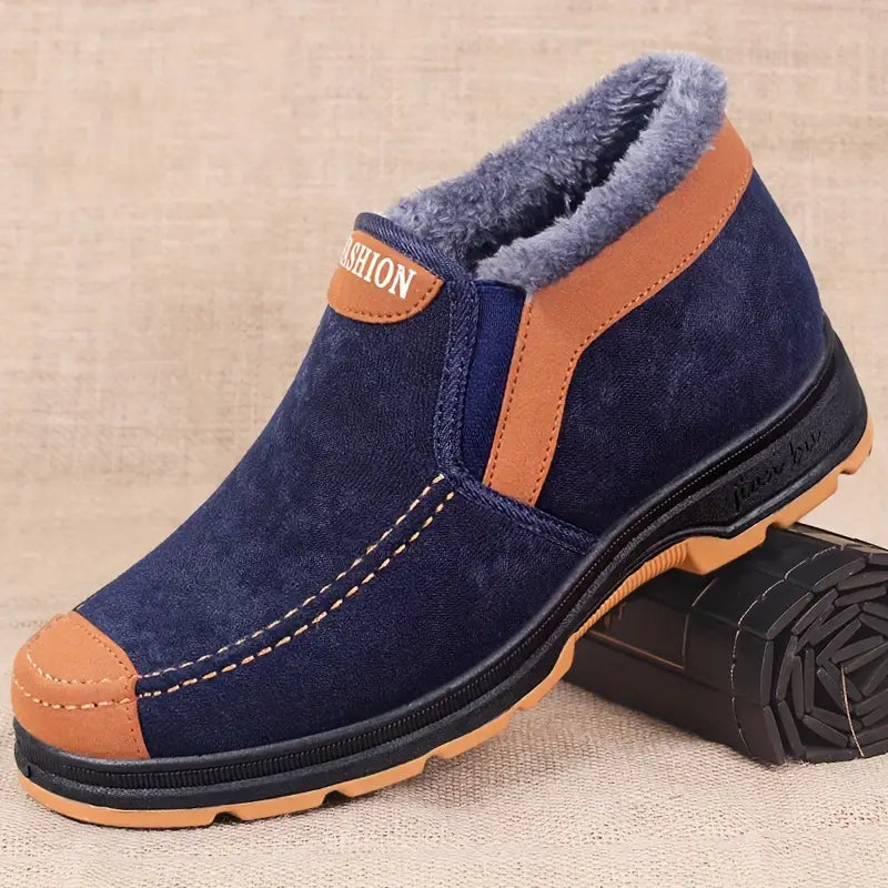 Men's Casual Fleece Slip-On Snow Boots