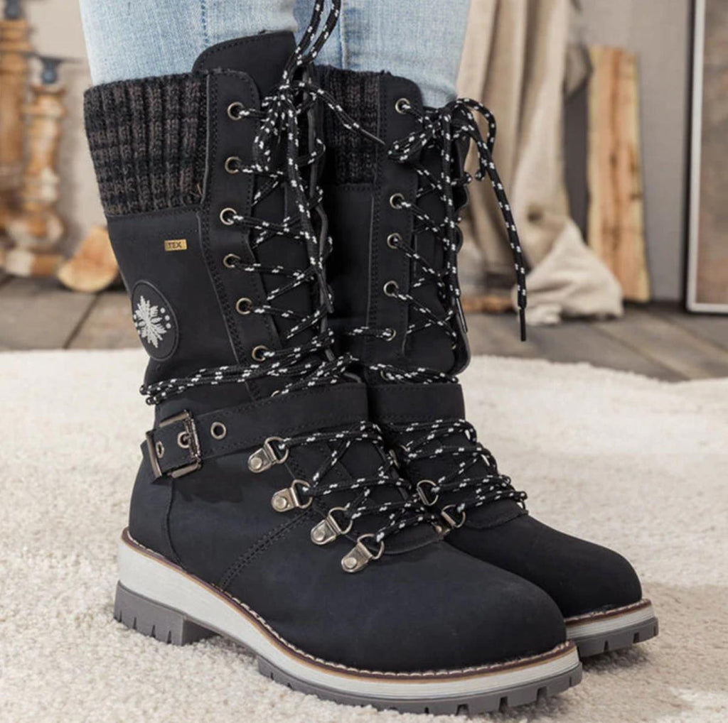 Waterproof knee snow boots for women