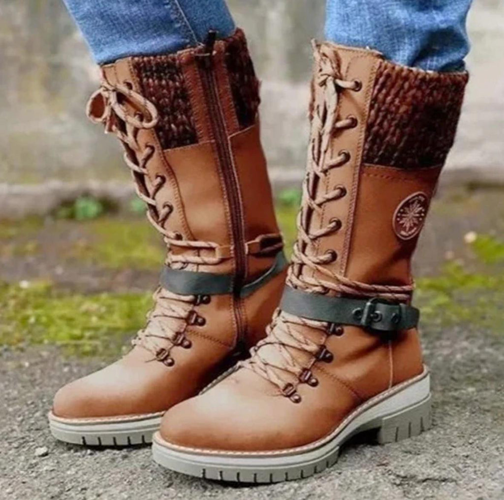 Waterproof knee snow boots for women