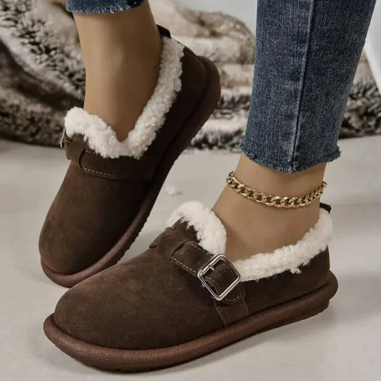 Women's Plush Round Toe Slip-On Comfort Shoes