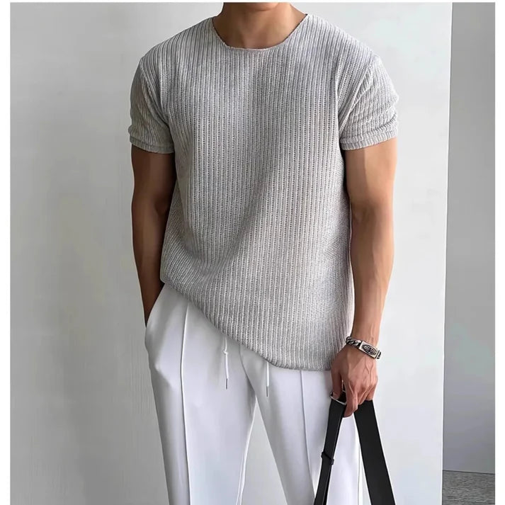 Men’s Lightweight Breathable Knit Crew Neck Tee