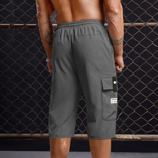 Men’s Drawstring Knee-Length Cargo Shorts
