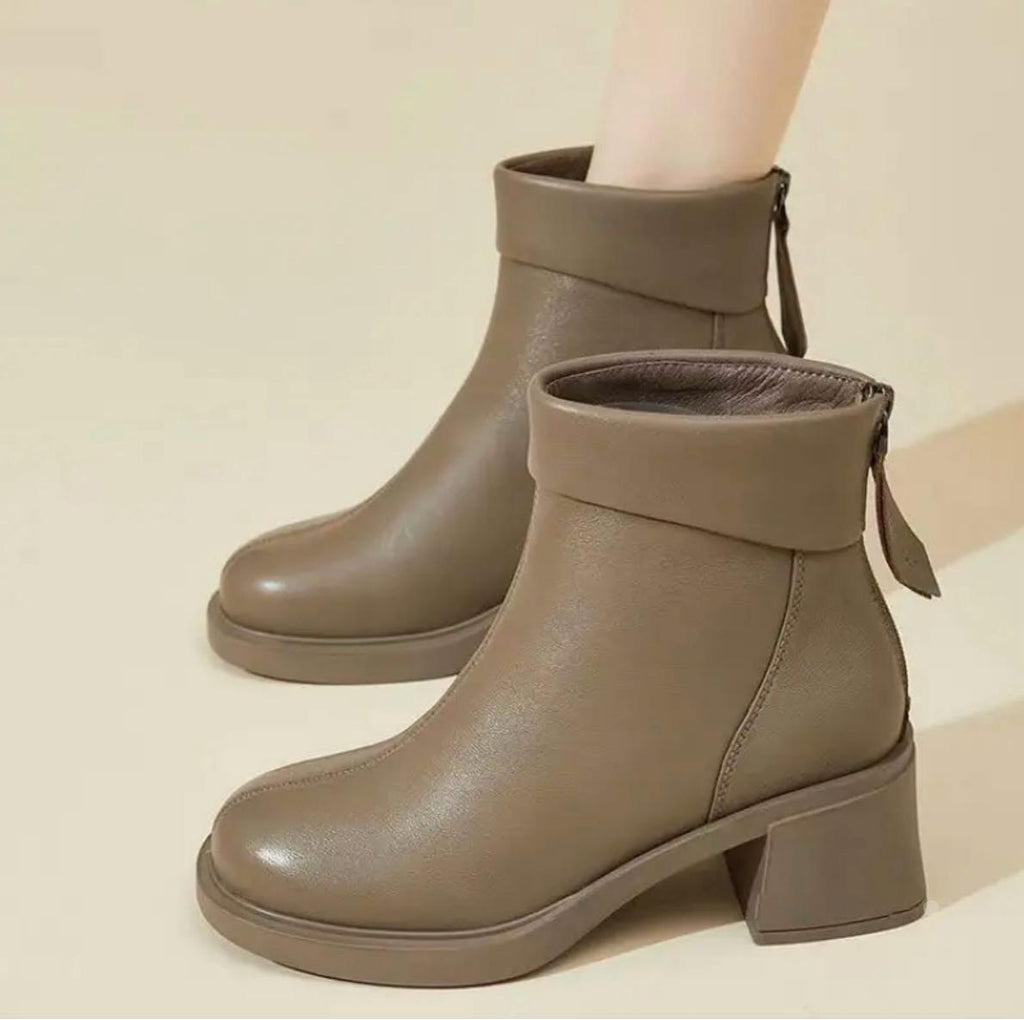 New Autumn & Winter Leather Ankle Boots