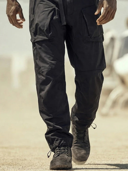 Cotton Cargo Trousers with Utility Zip Pockets