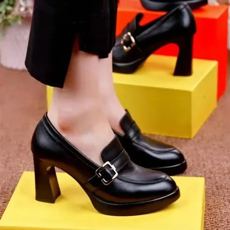 Platform high heels fashion thick heel ladies shoes