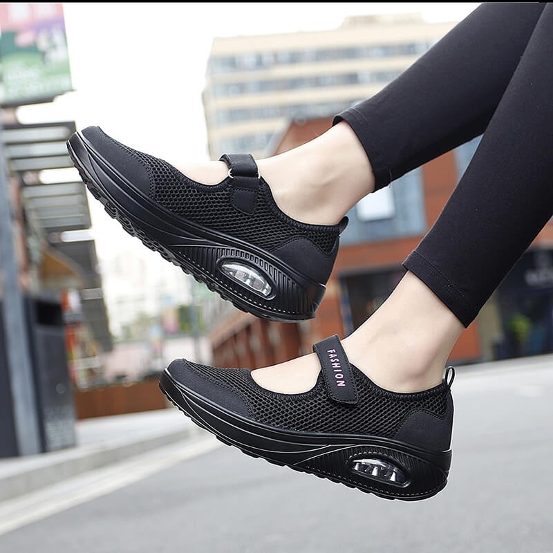 Womens stretchable breathable lightweight walking shoes