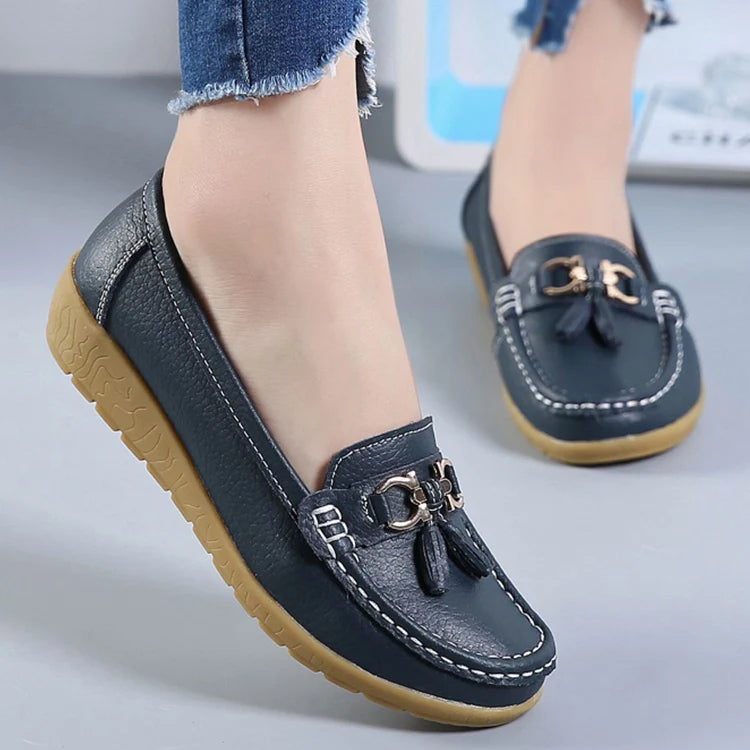 Women Flats Ballet Leather Breathable Casual Shoes