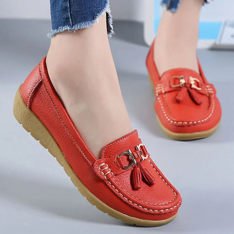 Women Flats Ballet Leather Breathable Casual Shoes