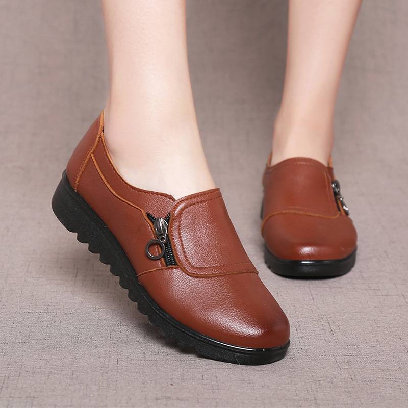 Casual Leather Round Head Shoes