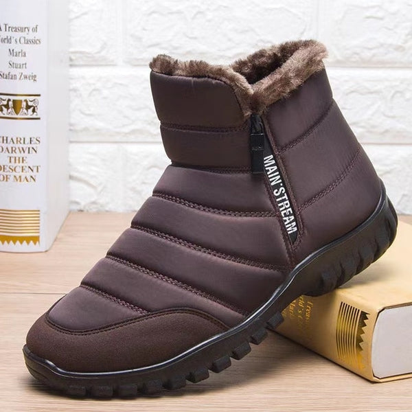 Men's Waterproof Cotton Zipper Snow Ankle Boots