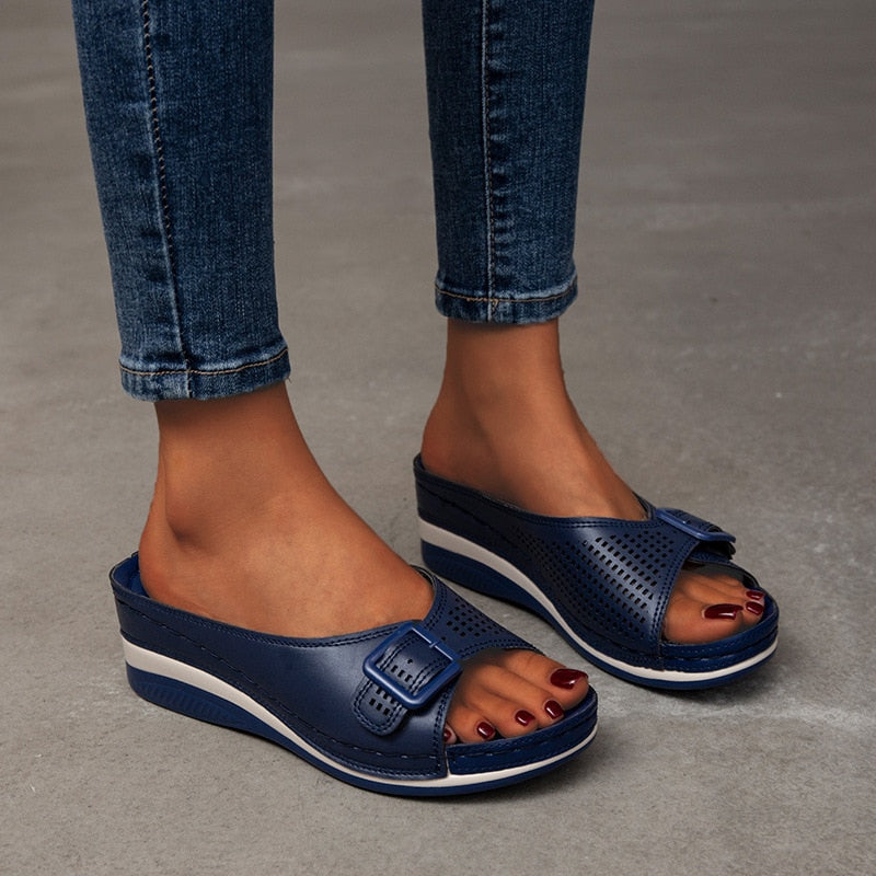 leather soft footbed arch-support sandals