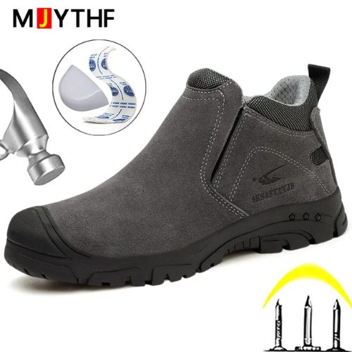 Anti-smash and anti-puncture steel toe insulated men's shoes