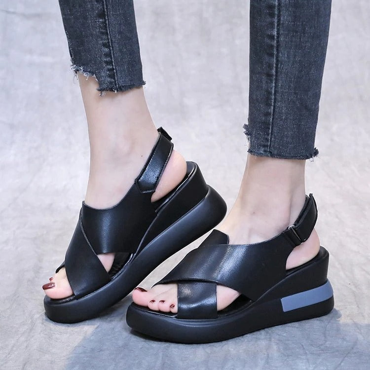 Women Solid Wedge Sandals