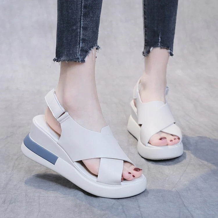 Women Solid Wedge Sandals