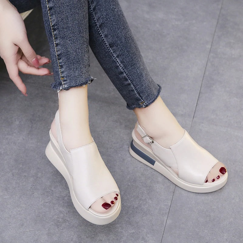 Women Solid Wedge Sandals