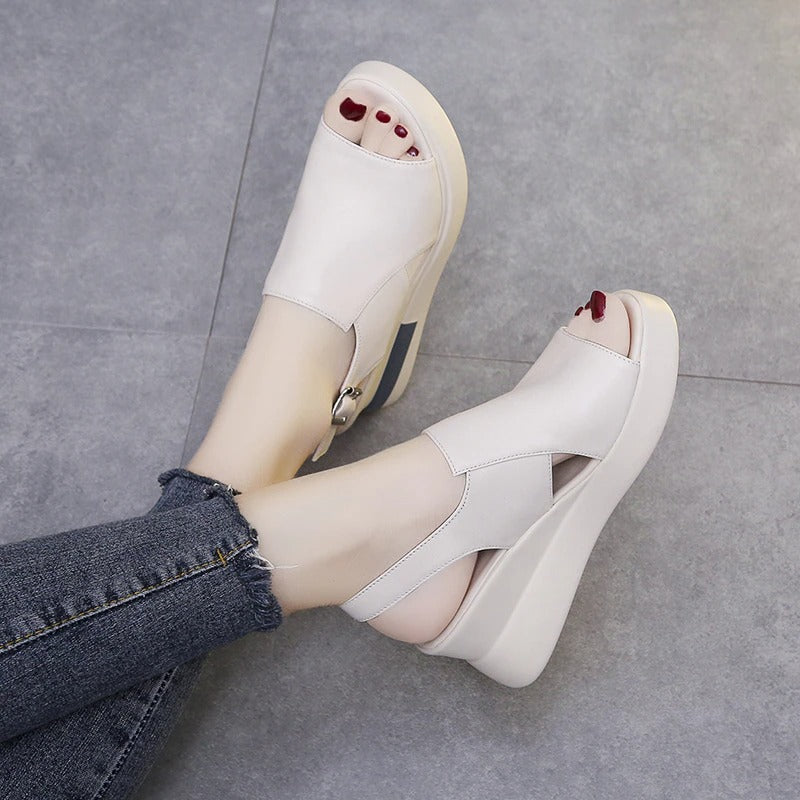 Women Solid Wedge Sandals