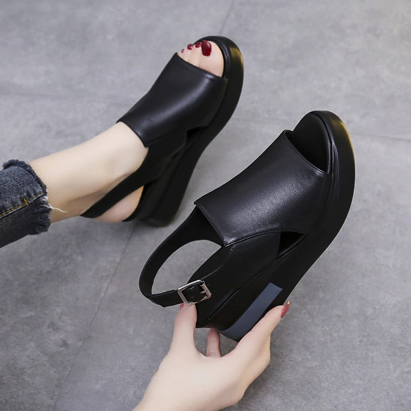 Women Solid Wedge Sandals