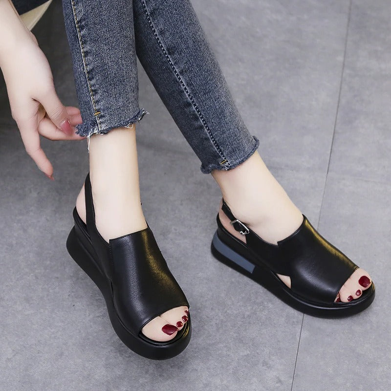 Women Solid Wedge Sandals