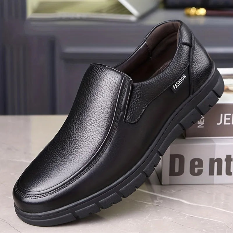 Men's genuine leather soft sole non-slip arch support loafers