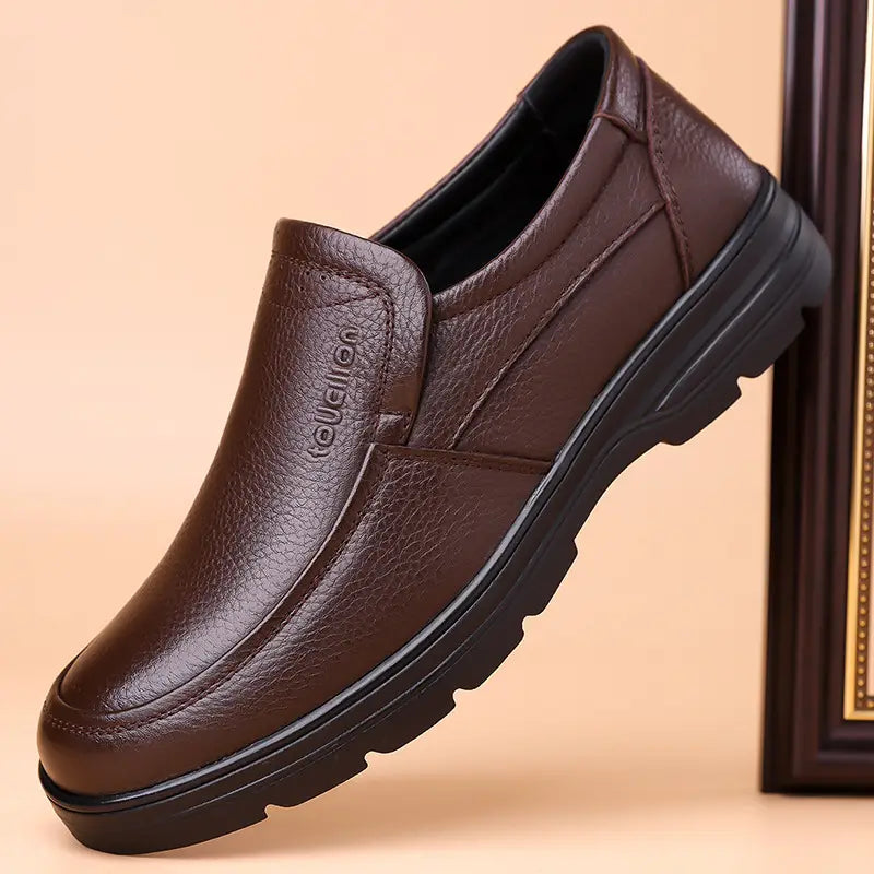 Men’s Premium Full-Grain Leather Slip-On Formal Loafers
