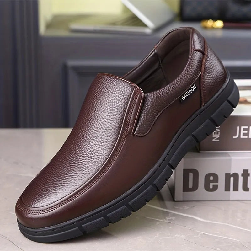 Men's genuine leather soft sole non-slip arch support loafers