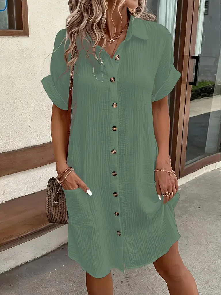🔥👗Women's minimalist shirt dress