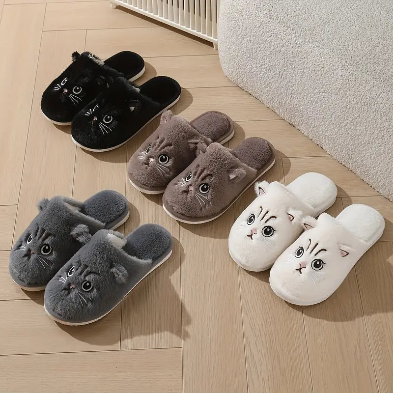Women’s Cozy Kitty Plush Slippers