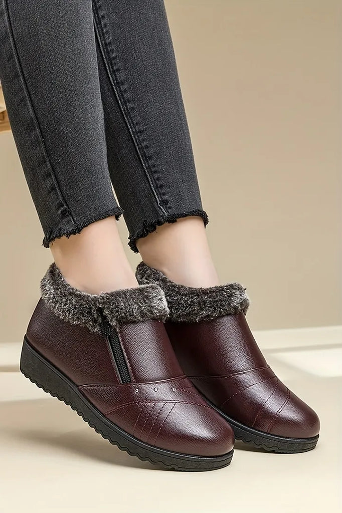 Women’s Warm Lined Waterproof Leather Shoes
