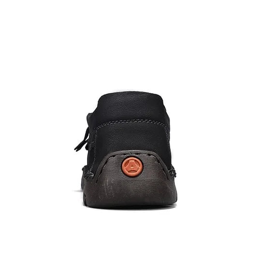 Men's Premium Wide-Toe Leather Zip Loafers