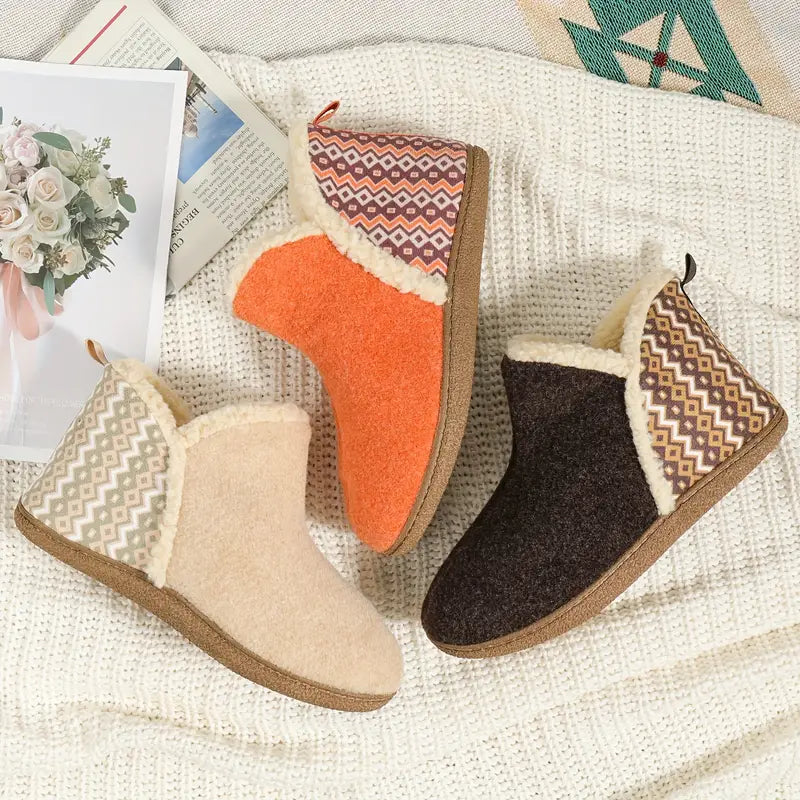 Cozy Ankle-High Wool-Like Slippers