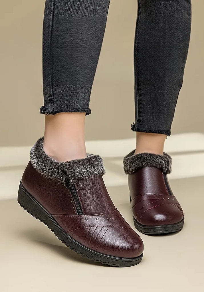 Women’s Warm Lined Waterproof Leather Shoes