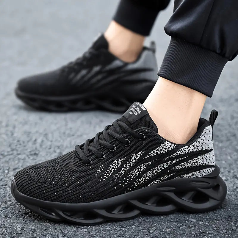 Men's Trendy Woven Knit Breathable Sneakers