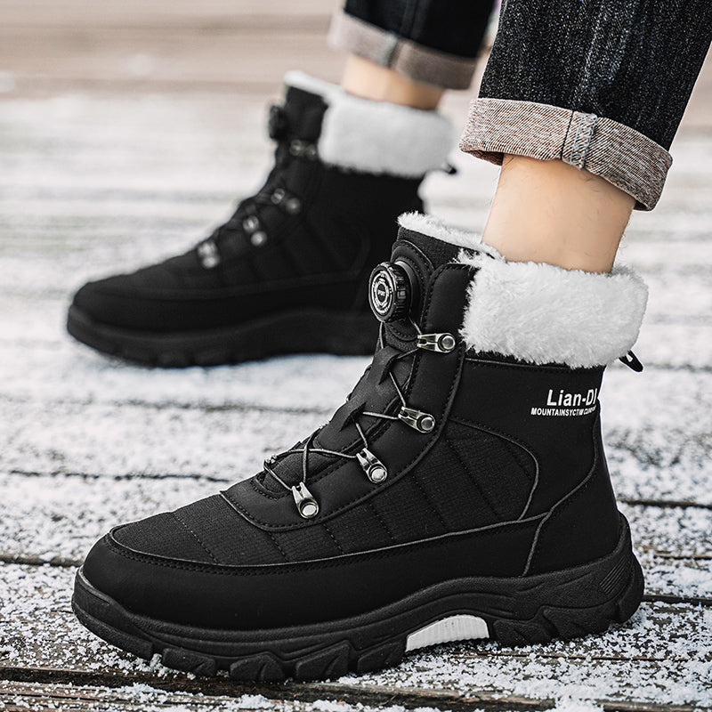 Men’s Winter Thermal Lined Hiking Shoes with Dial Lacing and Grip Sole
