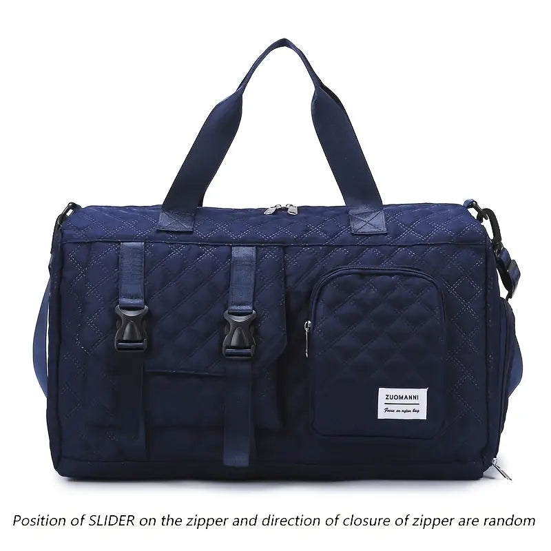 Spacious Argyle Nylon Travel Duffle Bag