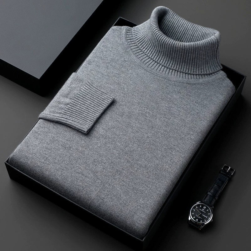 Men’s Warm Fleece-Lined Turtleneck Pullover