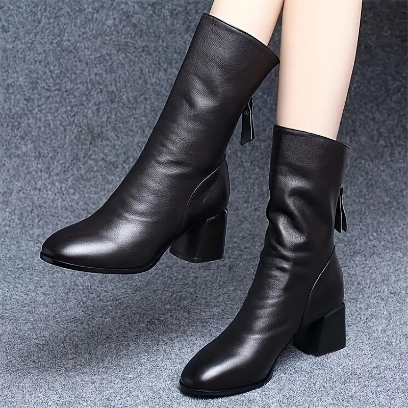 Women's Mid Platform Heel Ankle Boots