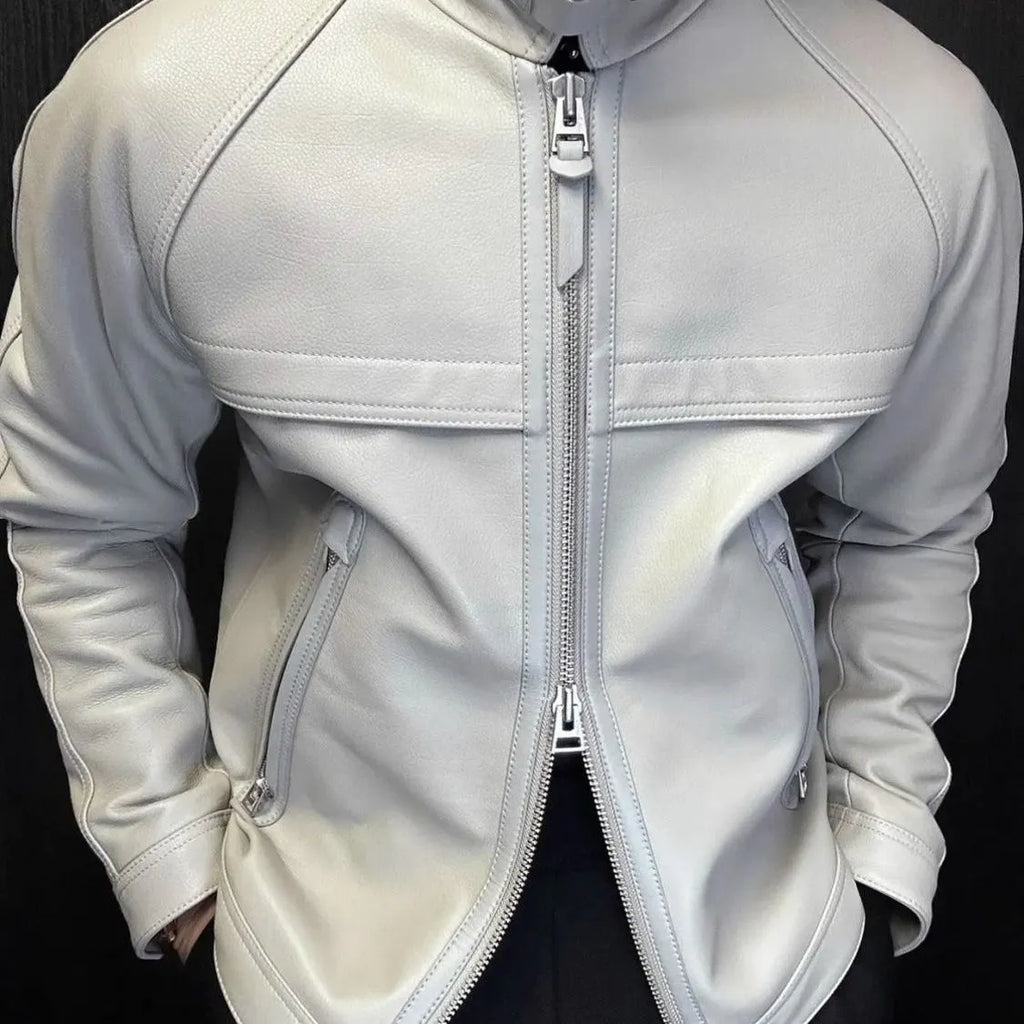 Men’s Short Patchwork Moto Jacket