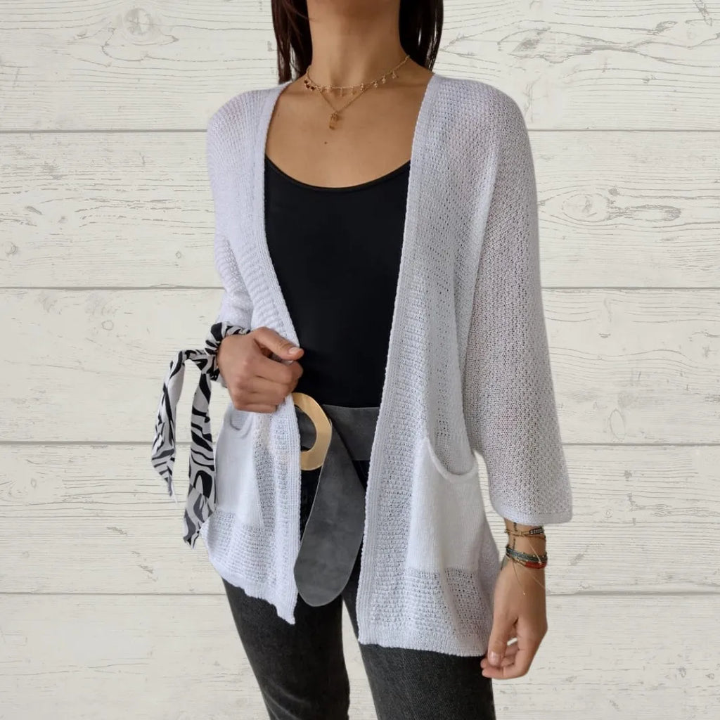 Women’s 3/4 Sleeve Open-Front Pocket Cardigan