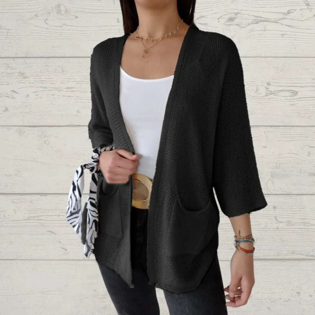 Women’s 3/4 Sleeve Open-Front Pocket Cardigan
