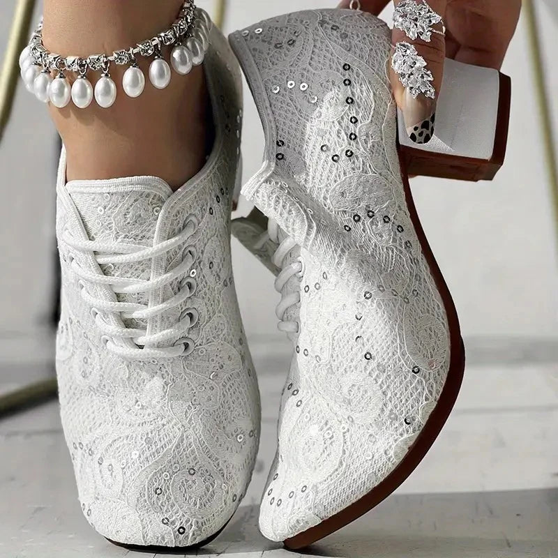 Closed Lace Latin Dance Heels