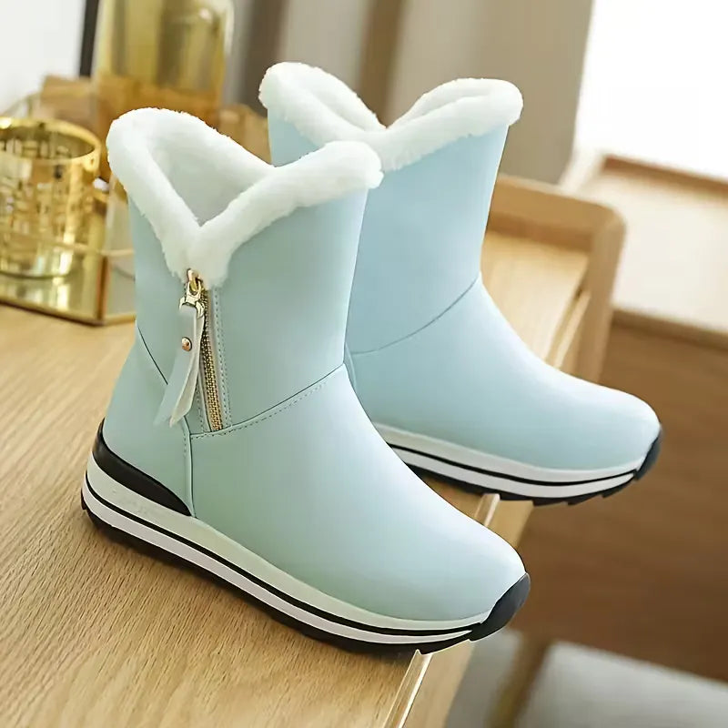 Women’s Fleece-Lined Waterproof Leather Winter Boots