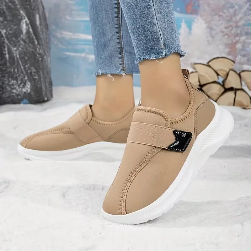 Women’s Fleece Lined Slip On Winter Shoes with Adjustable Strap