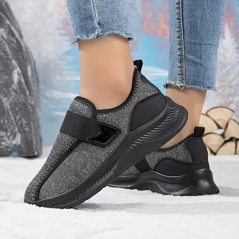 Women’s Fleece Lined Slip On Winter Shoes with Adjustable Strap
